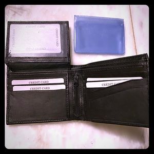 Two ID bifold genuine leather men’s wallet